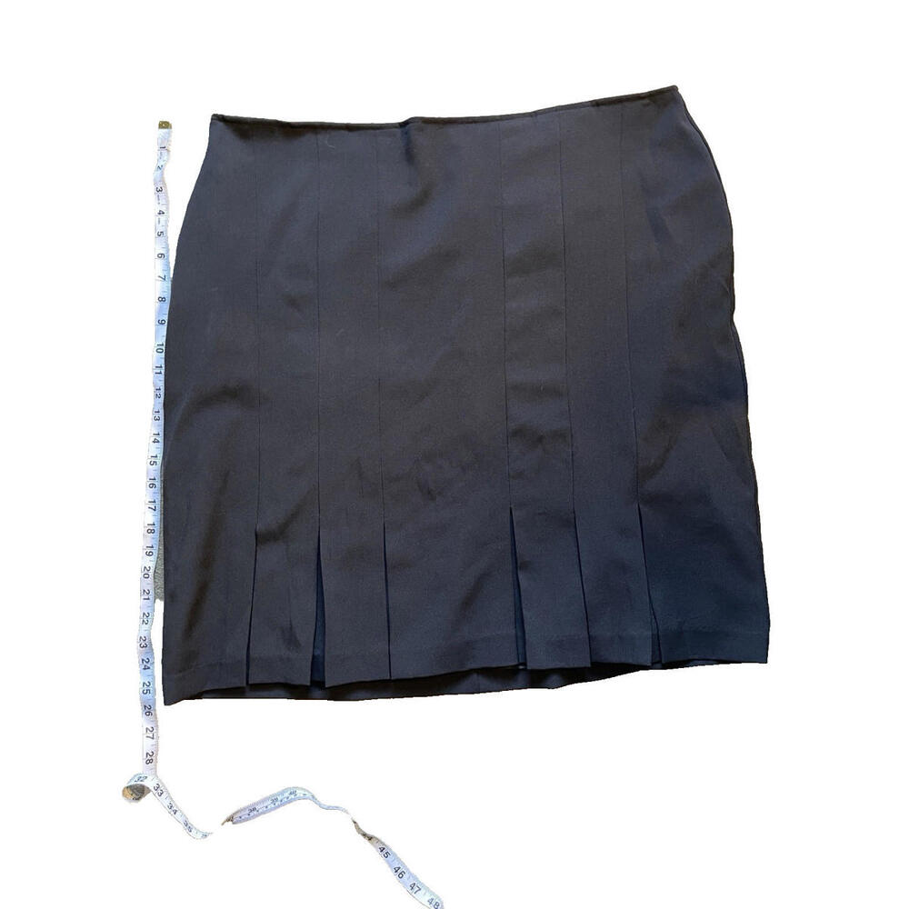 DRESS BARN Womens skirt pleated lined pleats business casual Black 20W plus